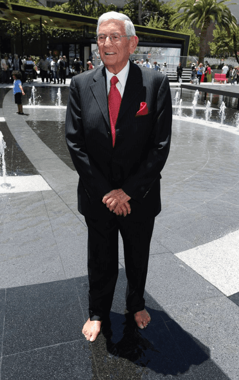 Eli in the fountain at the Grand Park opening, 2012