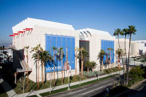 Exterior of the Broad Contemporary Art Museum at the Los Angeles County Museum of Art, February 11 2008, © John Baldessari 2008. Courtesy Estate of John Baldessari © 2021, photo © Museum Associates/LACMA